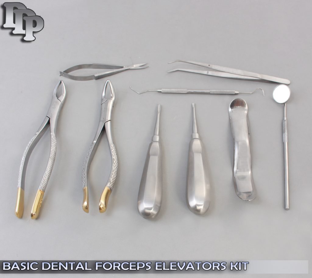 10 PCS BASIC DENTAL ORAL EXTRACTION FORCEPS ELEVATORS KIT