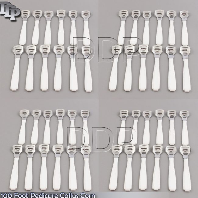 100 Foot Pedicure Corn Cuticle Cutter Remover Plastic-Handle White