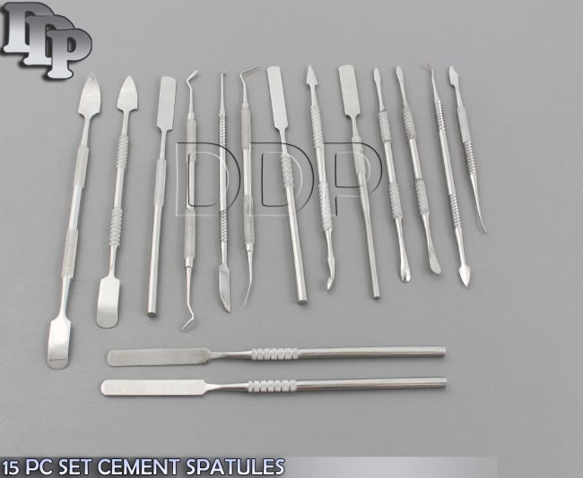 15 PC SET CEMENT SPATULES, LAB DENTAL JEWLERY WAX MODELING CARVING PR-132