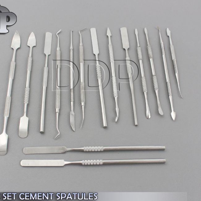 15 PC SET CEMENT SPATULES, LAB DENTAL JEWLERY WAX MODELING CARVING PR-132