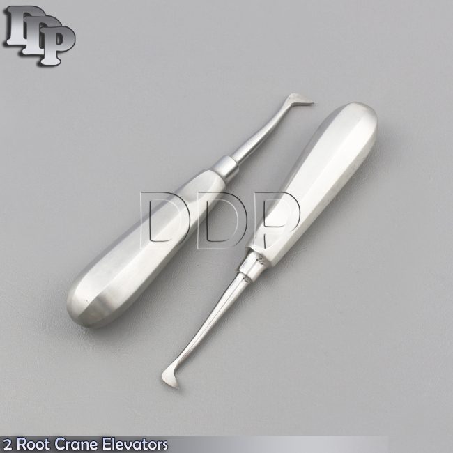 2 AUTOCLAVABLE APICAL ROOT DENTAL CRANE ELEVATORS DEL- 1R +DEL- 1L