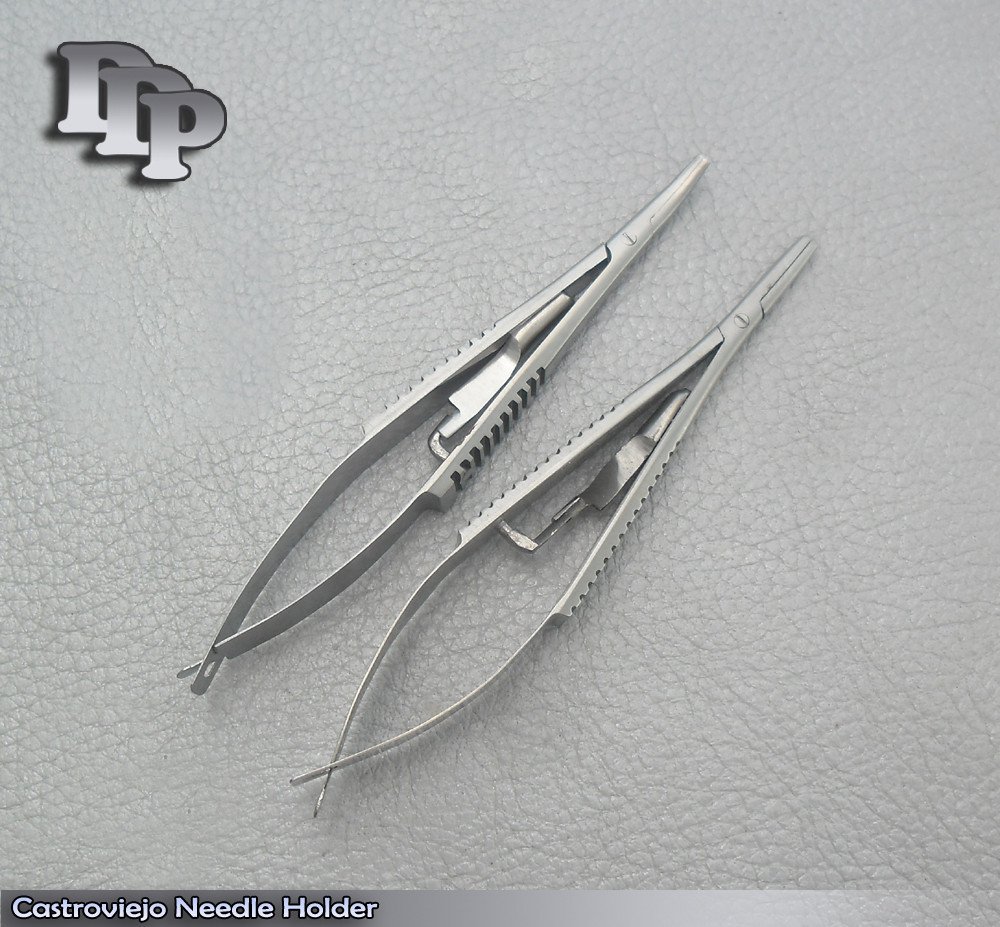 2 Micro Castroviejo Needle Holder 5.5" Cvd & Str W/L Surgical Dental Instruments