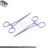 2 Mosquito Hemostat Forceps 5" (Str & Cvd) Purple Color Surgical Instruments