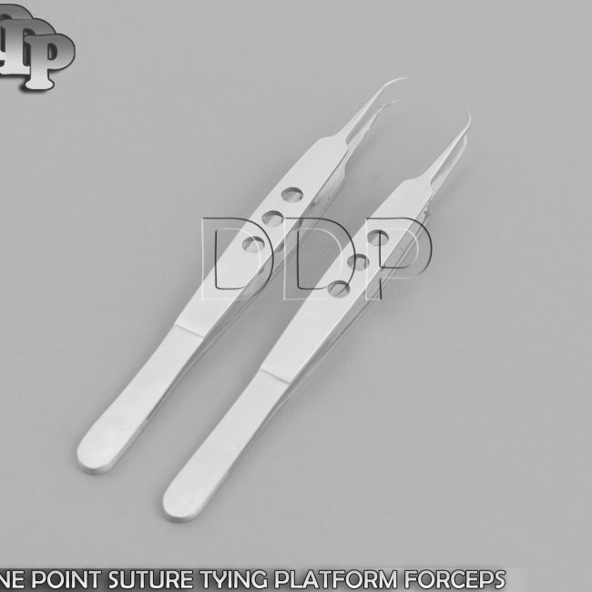 2 O.R GRADE FINE POINT SUTURE TYING PLATFORM FORCEPS 6" CURVED