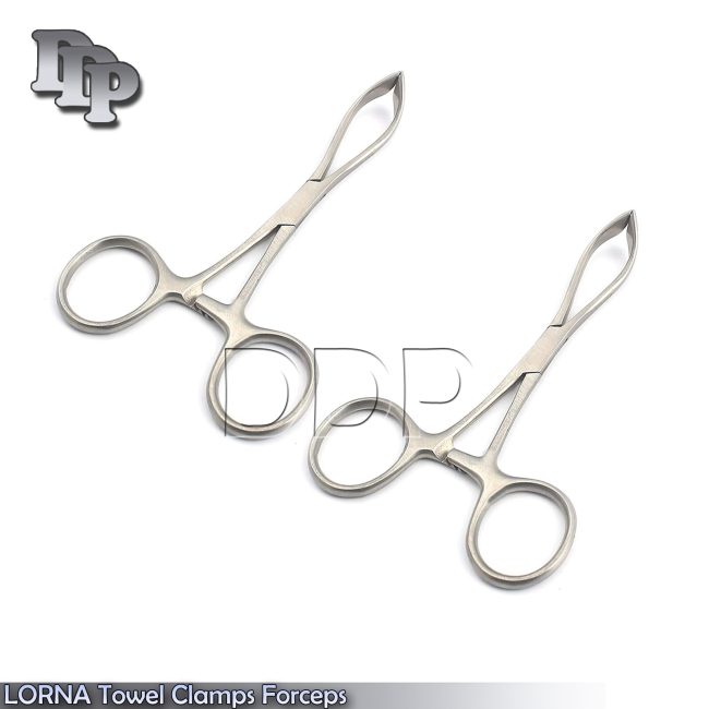 2 Pcs LORNA NON-PERFORATING Towel Clamps Forceps 3.5" Surgical Instruments