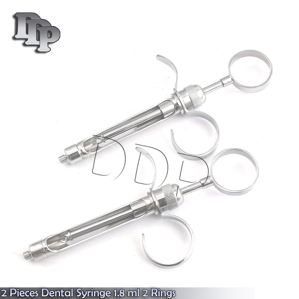 2 Pieces Of Anesthetic Dental Syringe 1.8 ml 2 Rings Instruments