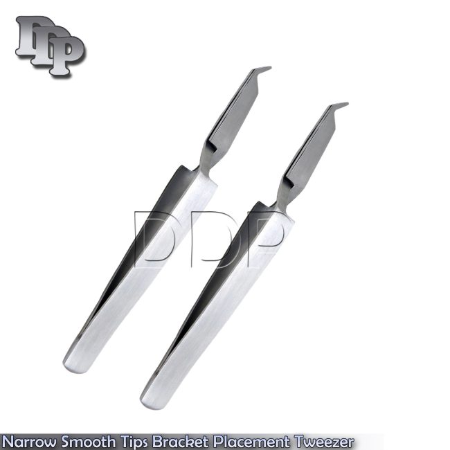 2 Pieces Of Narrow Smooth Tips Bracket Placement Tweezer Instruments
