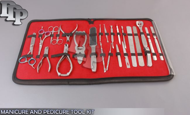 24 PCS NEW FULL RANGE STAINLESS STEEL MANICURE AND PEDICURE TOOL KIT/SET BTS-165