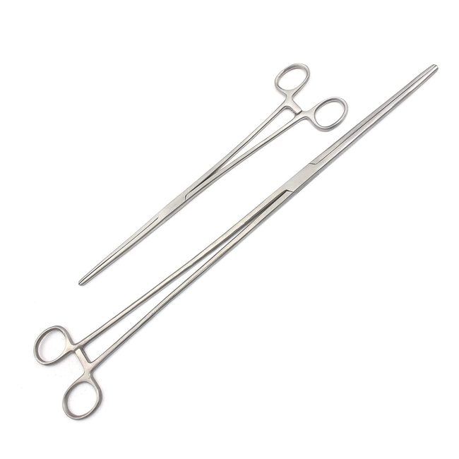 2pc Fishing Set 16" + 18" Straight Hemostat Forceps Locking Clamps Stainless