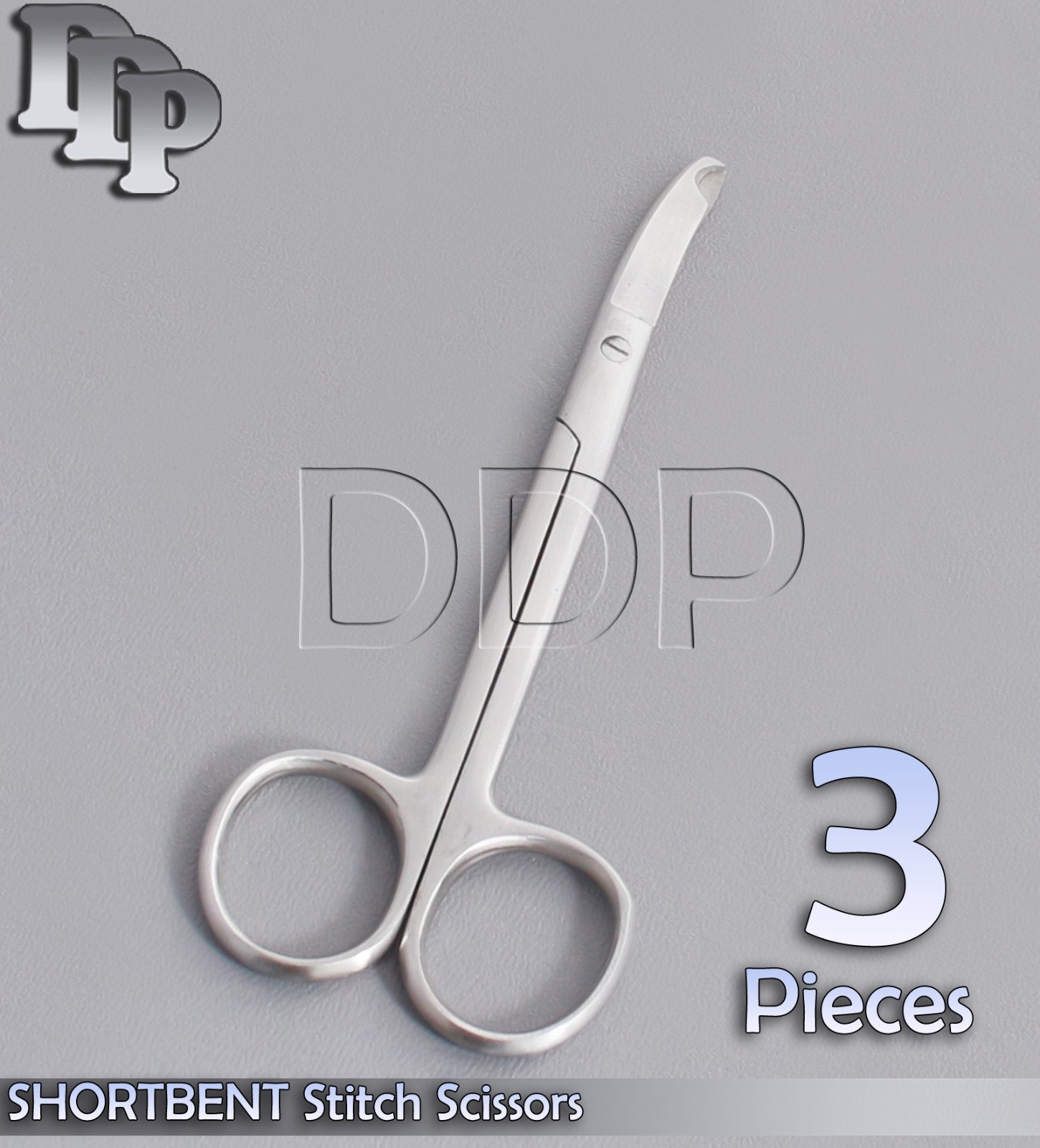 3 SHORTBENT Stitch Scissors 3.5" curved, delicate Dermal Surgical Instruments