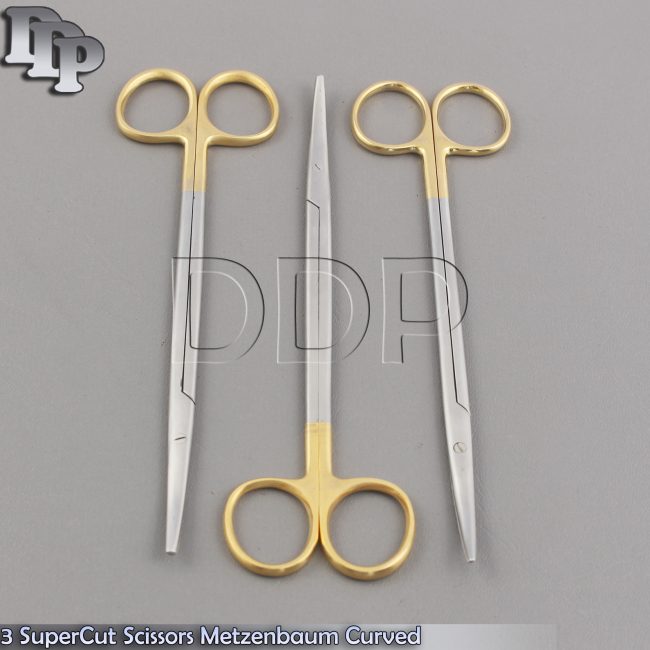 3 SuperCut Scissors Metzenbaum 7" Surgical Dental, Veterinary Instruments Curved