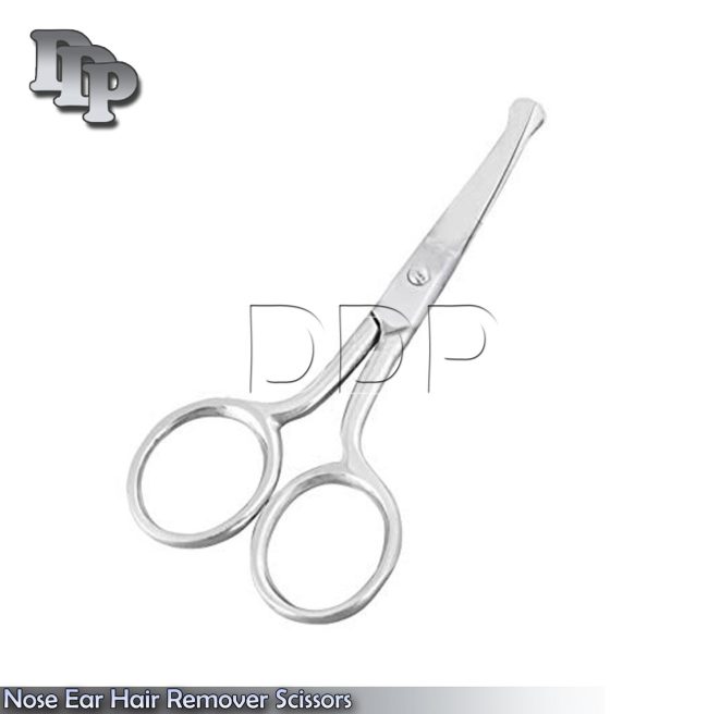 3.5" Mini Curved Mustache Nose Ear Hair Remover Scissor Trimmer w/Safety BTS-625