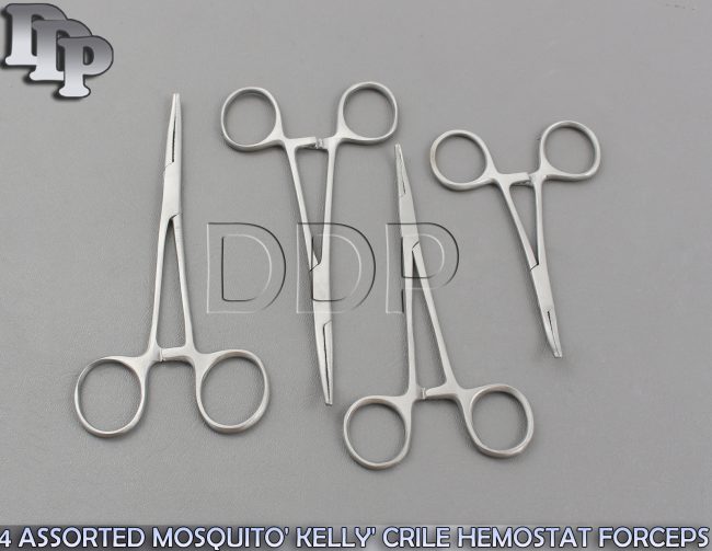 4 ASSORTED MOSQUITO' KELLY' CRILE HEMOSTAT FORCEPS CVD SURGICAL INSTRUMENTS