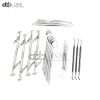 46 PCS Mirror,Probe,College Tweezers,Amalgam Carrier DE Plastic Filling Instru