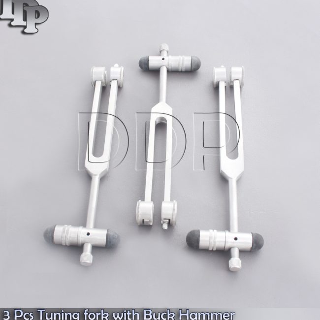 5 In 1 Tuning fork with Buck Hammer Diagnostic Set EMT Surgical EMS Supply 3 PCS