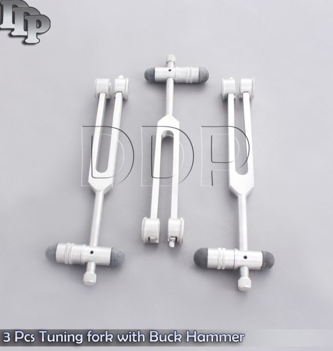 5 In 1 Tuning fork with Buck Hammer Diagnostic Set EMT Surgical EMS Supply 3 PCS