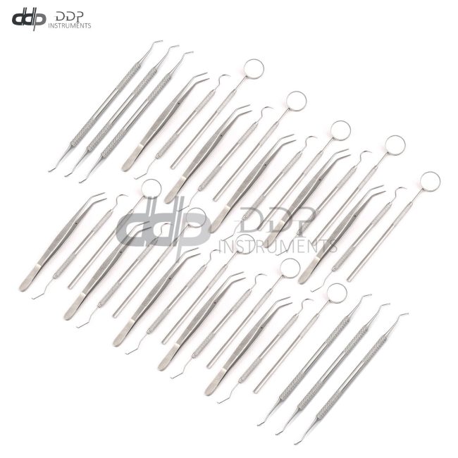 50 Instruments Basic Dental Set Mirror Explorer plier Surgical Instruments