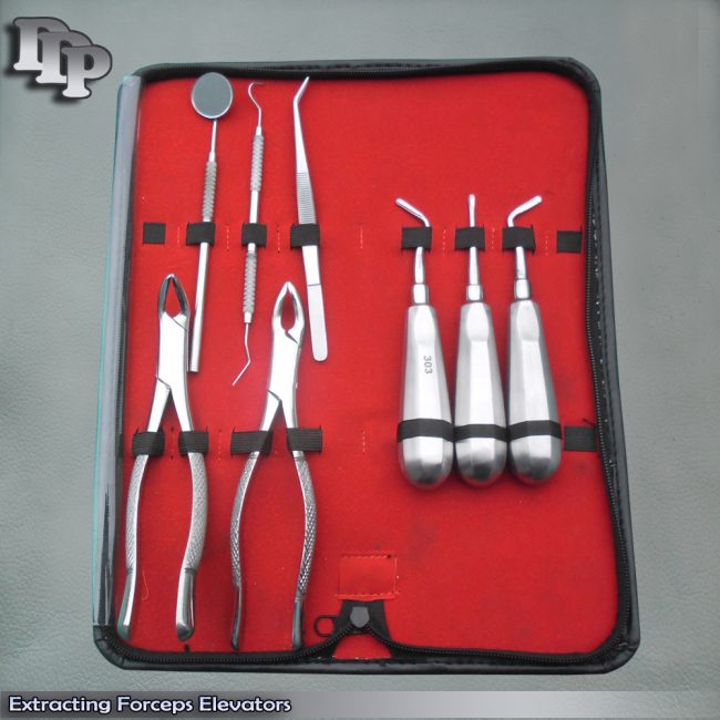 6 SETS OF 8 BASIC DENTAL SURGERY EXTRACTING EXTRACTION FORCEPS ELEVATORS SET KIT