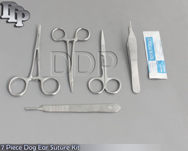 7 Piece Dog Ear Suture Kit Surgical Veterinary Instruments