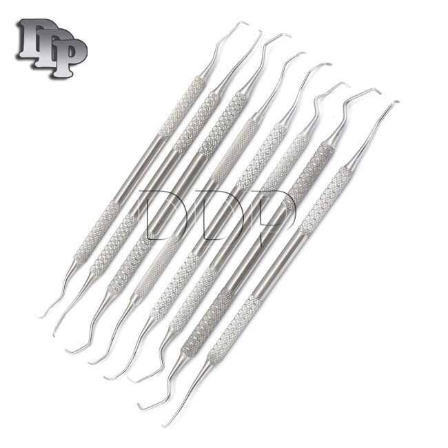 8 Piece Gracey Curette Set Medical Dental Surgical Instruments PR-120