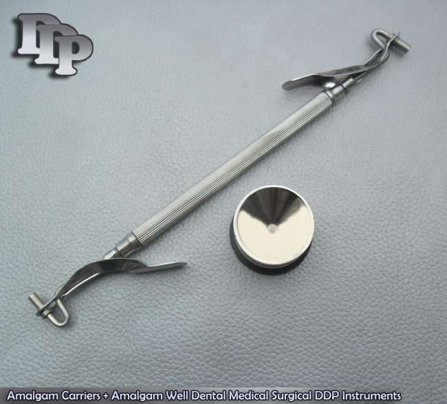 Amalgam Carriers Double + Amalgam Well Dental Medical Surgical Instruments