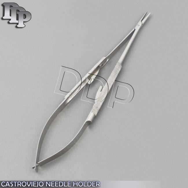 Castroviejo Micro Needle Holder w/ Straight Smooth Jaws 20 cm - 7.8'' O.R Grade