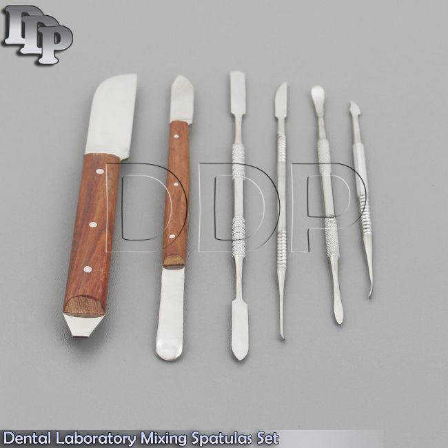 Dental Laboratory Mixing Tool Plaster & Alginate Cement Spatula Wax Carver 6 Pcs