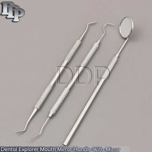 Dental Mouth Mirror Handle Tartar Calculus Plaque Remover Tooth Scraping Kit Lab