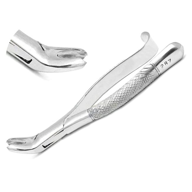 Dental Tooth Extracting Forceps #287 with Serrated Jaws
