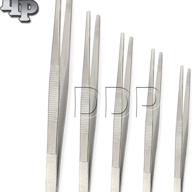Dressing Tissue Thumb Forceps 5.5", 6", 8", 10", 12" Surgical Tweezers Set of 5