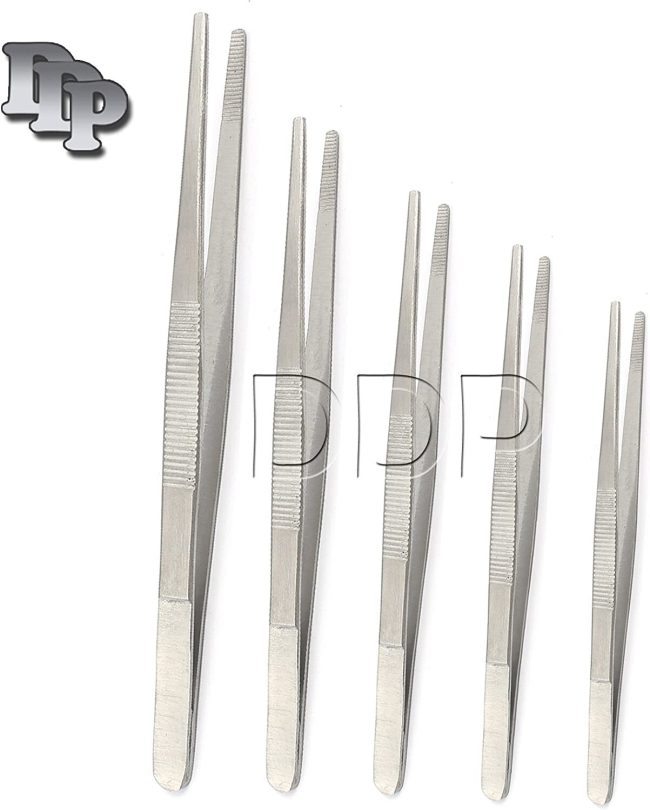 Dressing Tissue Thumb Forceps 5.5", 6", 8", 10", 12" Surgical Tweezers Set of 5