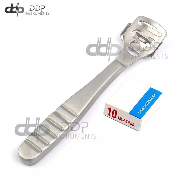 Foot Care Pedicure Shaver Hard Skin Remover Stainless St Handle + 10 Blades