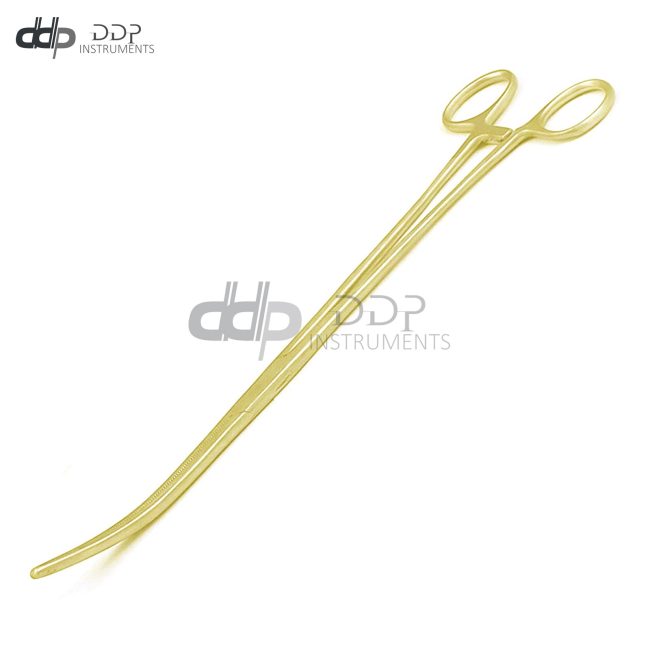 Hemostat Forceps 12" Curved Full Gold Locking Clamps Stainless Steel