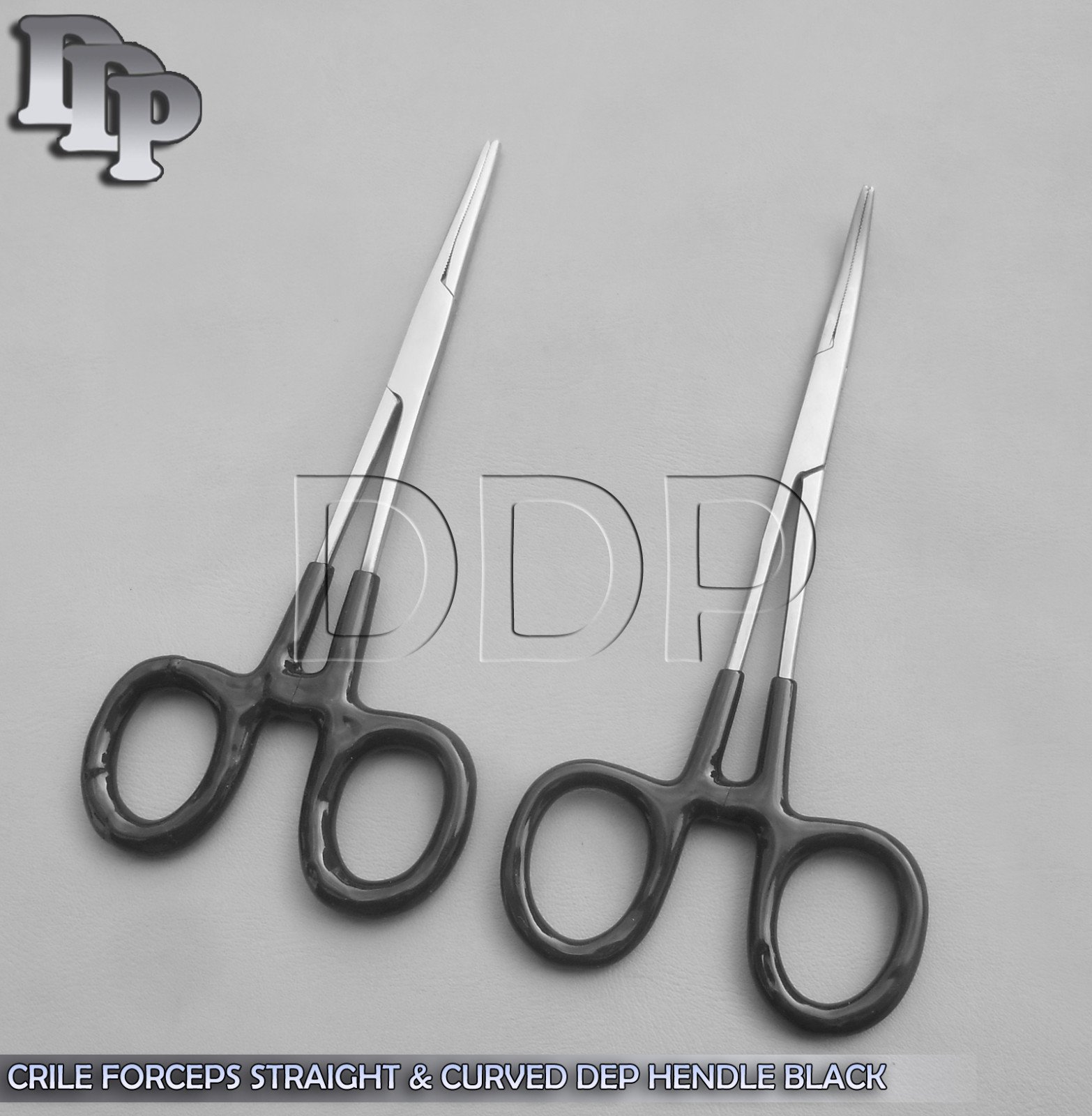 Hemostats Crile Forceps Surgical , Black Dep Handle 5.50" Straight + Curved - Image 3