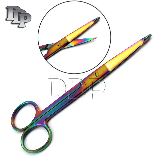 Knowles Bandage Scissors 5.5” Straight Multi Color Rainbow Surgical Instruments