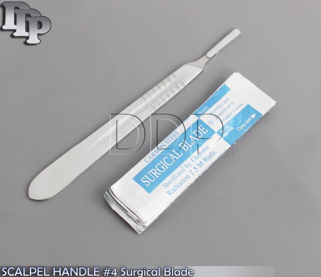 (Lot of 50) Scalpel Blades #24 with #4 Metal Handle Suitable for Dermaplaning