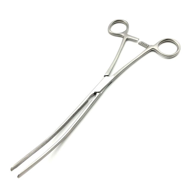 MAYO-ROBSON Forceps 10" Longitudinal Serration Curved