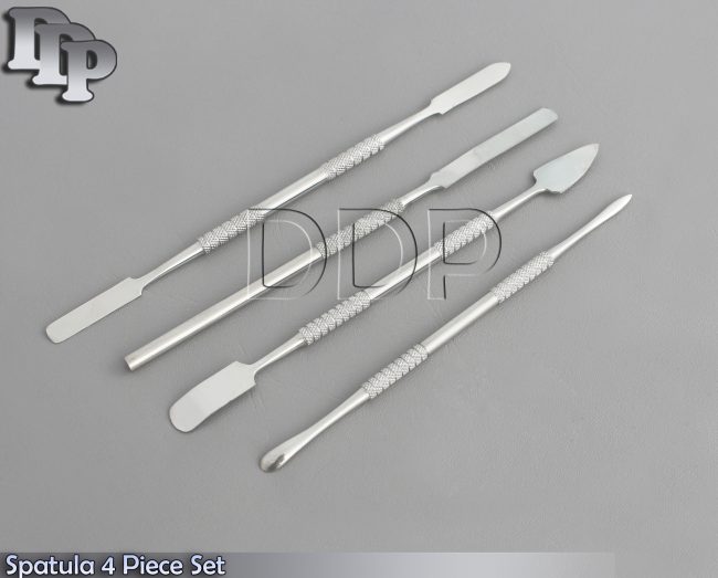 Metal Spatula 4 Piece Set Tools Dental Carver Wax Surgical Instruments
