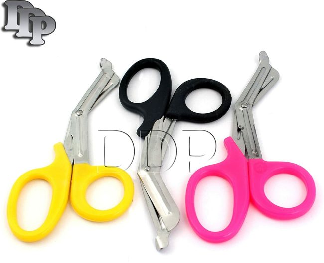 NEW 3 PARAMEDIC UTILITY BANDAGE TRAUMA EMT EMS SHEARS SCISSORS 5.5"-BLK-Y-PINK