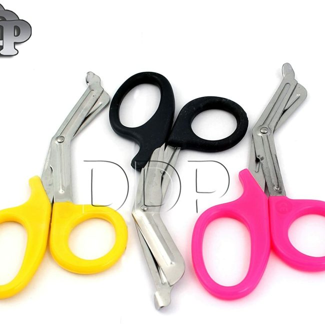 NEW 3 PARAMEDIC UTILITY BANDAGE TRAUMA EMT EMS SHEARS SCISSORS 5.5"-BLK-Y-PINK