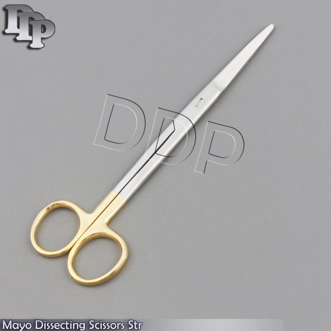 O.R GRADE MAYO DISSECTING SCISSORS 6.75" STR GOLD HANDLE SURGICAL INSTRUMENT