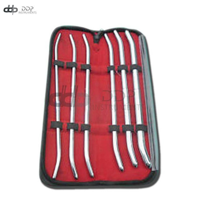 PRATT UTERINE DILATOR SET OF 6 Pcs CURVED OB/Gynecology Surgical Instruments