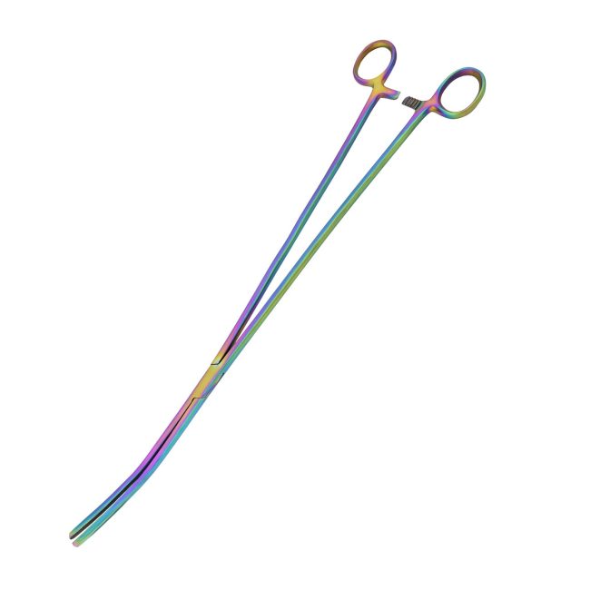 Pean Hemostat Locking Forceps 24" Curved Multi Color Surgical Inst DS-2466