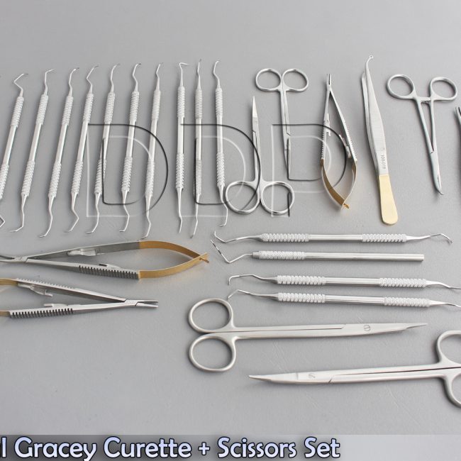 Periodontal Gracey Curette Probe Mosquito Forceps Iris Gum Scissor