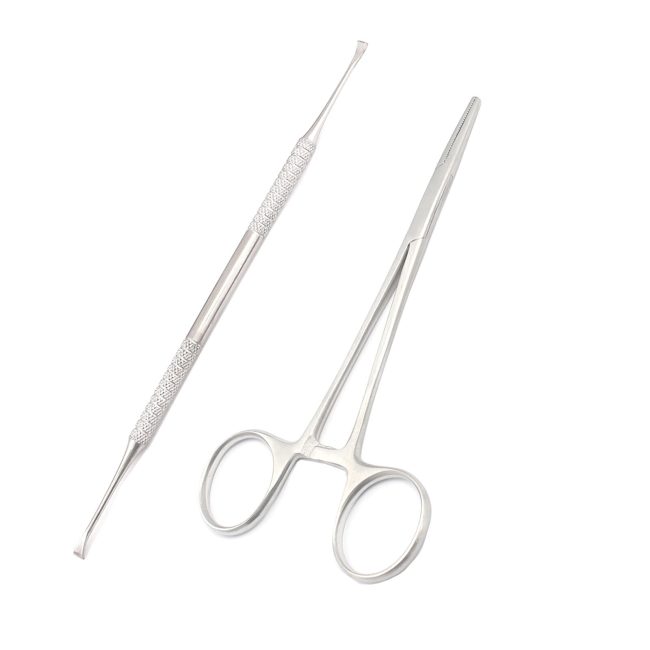 Pro Veterinary Kit Tartar Scraper Dog Cat Tooth Cleaner Hair Remover Forceps