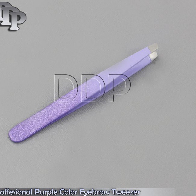 Proffesional Purple Color Eyebrow Tweezer Slanted Hair Beauty Woman BeautyMakeup