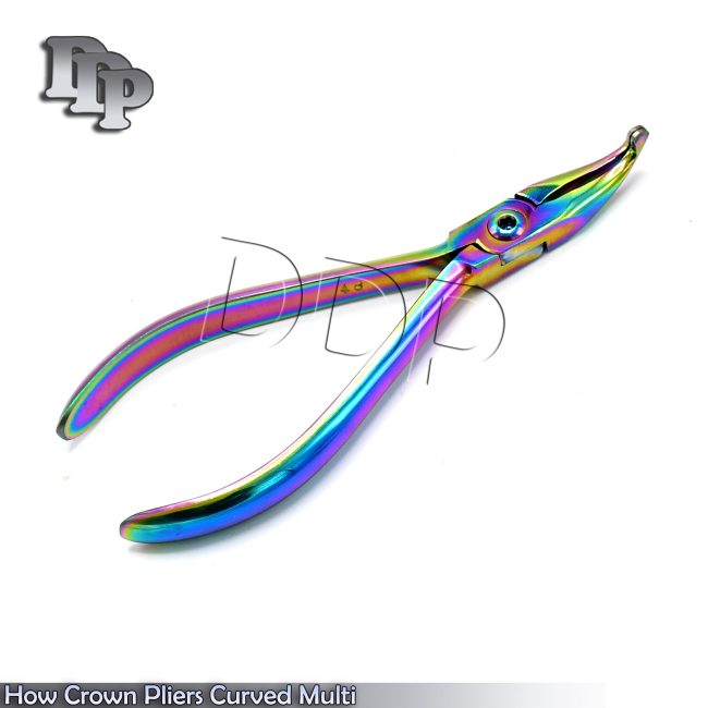 Rainbow/Multi Orthodontic Pliers: How Crown Plier Curved Dental Lab Instru DP-12