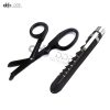 SERRATED SCISSORS FLUORIDE COATED BLADES 7.5" + PENLIGHT REUSABLE MEDICAL NURSE