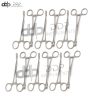 Set Of 12 Sponge Forceps 7" Straight+Curved Serrated Surgical Dental Instruments