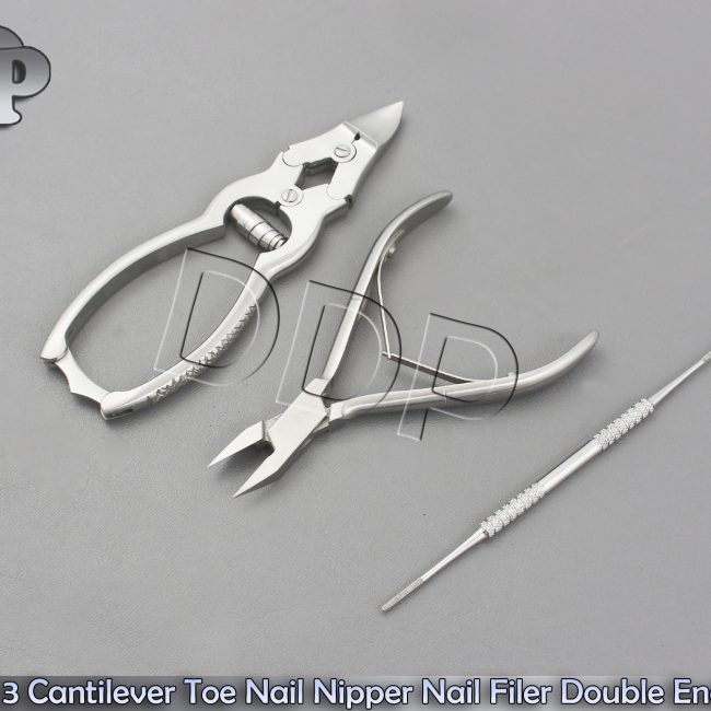 Set Of 3 Cantilever Toe Nail Nipper Nail Filer Double Ended Podiatry BTS-87
